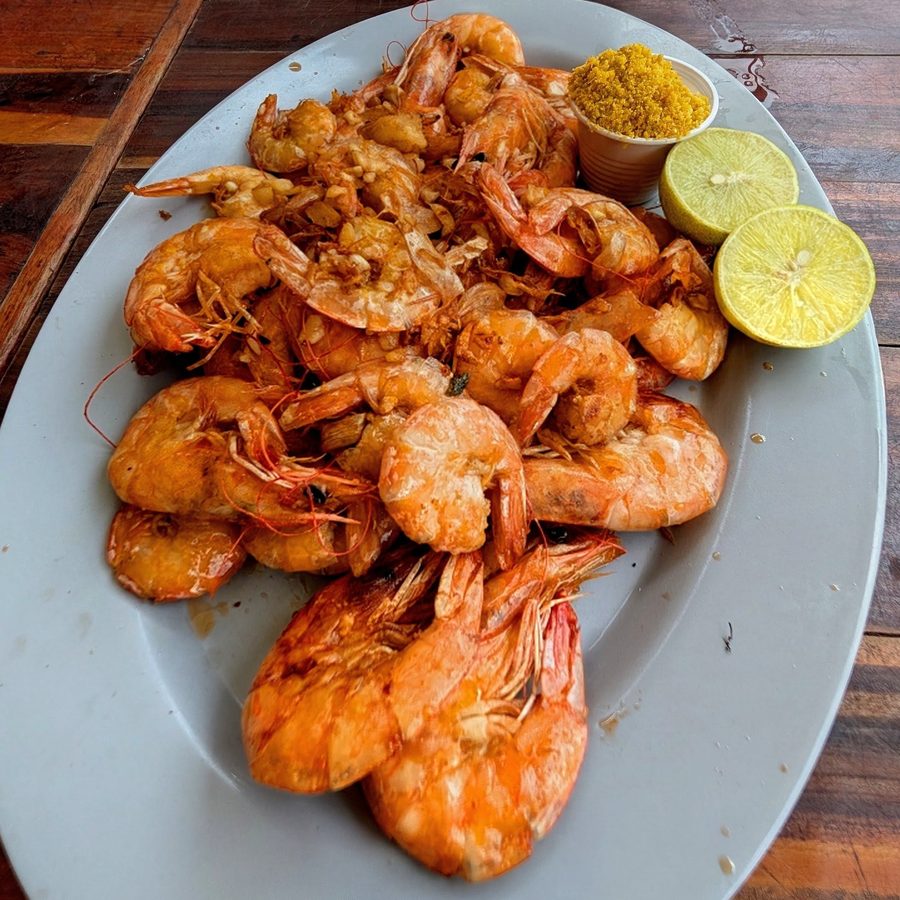Grilled prawns shot by Ian Thistleton